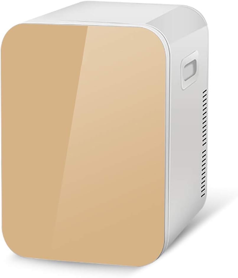 QJJML Portable Refrigerator, 20L Large Capacity/Mute/Cosmetic Skin Care Products, Fruit, Breast Milk, Medicines Can Be Stored/Office, Dormitory, Home, Car Can Be Used,Gold [Energy Class A++]