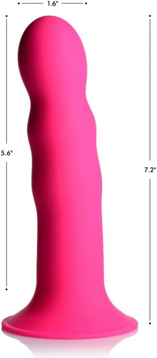 XR Brands Squeezable Wavy Dildo - Pink, 0.336 kg - Image 3