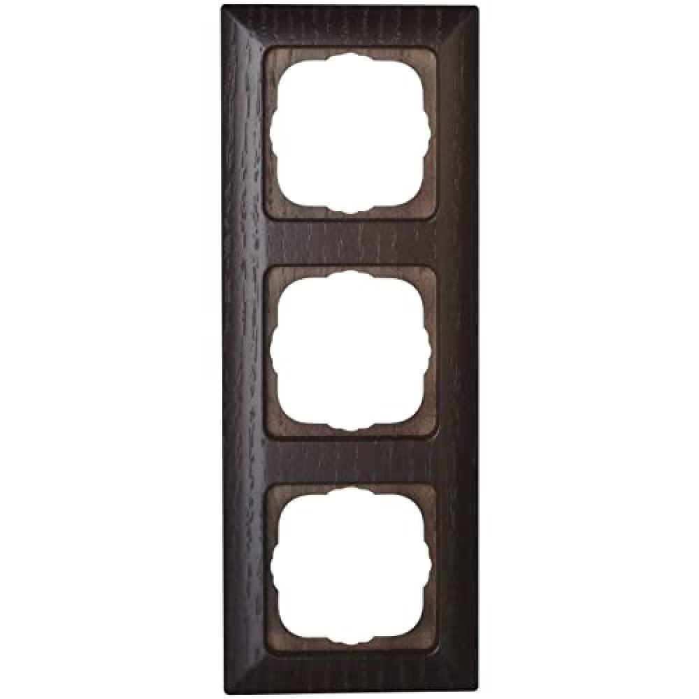 Kopp Milano 306737066 Cover Frame for 3 Sockets for Vertical and Horizontal Mounting Wenge Wood