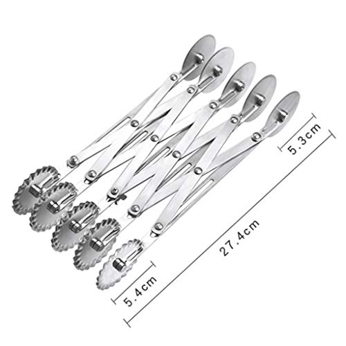 Stainless Steel Pizza Cutter, Nesee Multi Wheel Brownies Cookies Cake Pastry Cutter Straight Fluted Cutter Pizza Rocker Cutter - Super Sharp Easy to Clean Slicer (E)