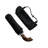 ☂ U-Brella Black Compact Travel Umbrella.NEW 2016 Model. Auto Open Close-Windproof
