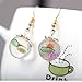 Zittop Persimmon Fruit Glass Bottle Earrings Girl Funny Clear Dangle Ear Rings Beach Dress Cute Ear Studs
