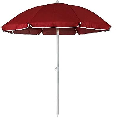Amazon Com Sunnydaze 5 Foot Outdoor Beach Umbrella With Tilt Function Portable Red Garden Outdoor
