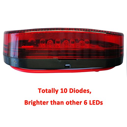 NEW SUN 2PC Trailer LED Clearance Lights 10 LED Bulbs, Red LED Side Marker Light with Reflex Len - Thumbnail 3