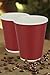 Golden Spoon Quality Disposable Hot Coffee Insulated Cups 50 Pack – Stylish Contemporary Ripple Design - Perfect For Coffee Shops And Bars (12 oz, Red Design)