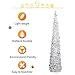 INCX 5ft Pop Up Christmas Tinsel Tree Xmas,Collapsible Christmas Tree with Stand for Indoor and Outdoor Holiday Home Display,Silver