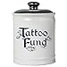 Cottage Creek Tattoo Gifts Round Ceramic Tattoo Fund Jar/Tattoo Addict Tattoo Artist [White]