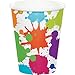 Art Party Theme Supplies Pack Deluxe Bundle (Serves-16) Dinner Plates, Luncheon Napkins, Cups, and Tablecloth Paint Splatter Party Supply Tableware Set Kit Includes Birthday Candles
