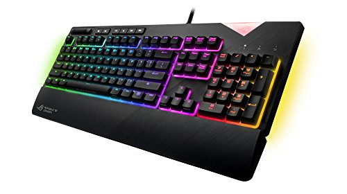 ASUS ROG Strix Flare (Cherry MX Red) Aura Sync RGB Mechanical Gaming Keyboard with Switches, Customizable Badge, USB Pass Through and Media Controls