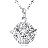 Eudora Harmony Bola Tree of Love 20mm Angel Caller Pendant Musical Chime Prayer Bell 30'' Necklace White