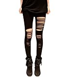 SUNNOW® Sexy Women Split the Skinny Jeggings Black Stretch Leggings Tights Leggings