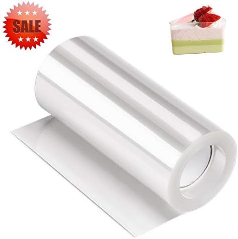 Acetate Sheets,Cake Collar,Kasmoire Acetate Roll(4 Inch 32.8 Feet 125micron) Transparent Chocolate Mousse Collar Baking Surrounding Edge Cake