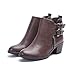 Alexis Leroy Winter Fashion Womens' Fashion Double Buckle Classic Solid Heeled Jodhpur Short Boots