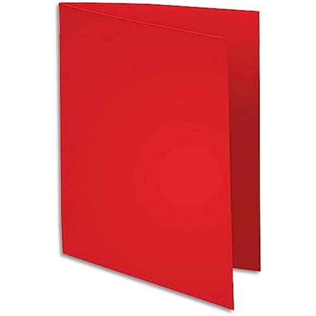 Exacompta - Ref 340012E - Super Pastel Square Cut Folders - 24 x 32cm in Size, Suitable for Storing & Holding A4 Documents, 160gsm Card - Red (Pack of 100)