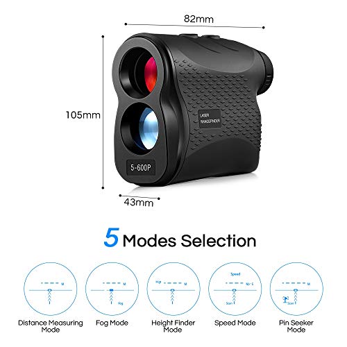 Inlife 5-600P Laser Rangefinder 600m Distance Meter 6X Monocular Golf Range Finder