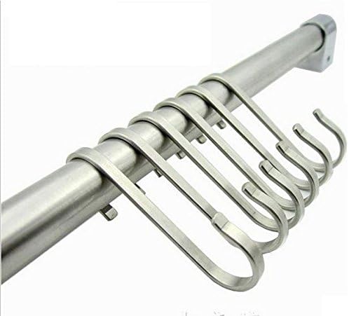 Woreach 10Pcs Stainless Steel Flat S Shaped Kitchen Spoon Pan Pot Hanging Hooks Heavy Duty Hooks For Utensils,Plants,Towels,Gardening Tools,Clothes (Small)