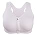 HENNY RUE Women's Front Zipper Closure Sports Bra Padded Workout Yoga Bras Pack of 3 White XL
