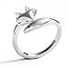 JEWME 925 Sterling Silver Women Fox Tail Rings Fine Jewelry Open Zirconia 5-6.5