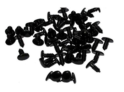 50PCS Black Oval Plastic Safety Eyes Noses DIY Sewing Crafting Buttons For Puppet Bear Doll Animal Stuffed Toys (6 x 8mm/0.23