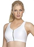 Glamorise Women's Plus-Size High Impact Magiclift Zipper Sport Bra, White, 42DD