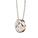 Cate & Chloe Zara 18k Rose Gold Round Cut Simulated Diamond Solitaire Pendant Necklace, Elegant Jewelry for Women, Gift for Her