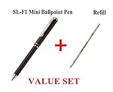 Zebra Sl-f1 Mini Ballpoint Pen - 0.7 Mm - Black Body - Black Ink Pen & Pens Refill Value Set(with Values Japan Original Discription of Goods)