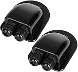 Restmo 2 Pack IP68 Waterproof Solar Cable Entry Gland Dual 6-12mm Black