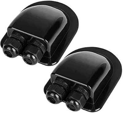 Restmo 2 Pack IP68 Waterproof Solar Cable Entry Gland Dual 6-12mm Black