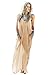 MIXMAX Women's Strappy Casual Loose Boho Chiffon Pocket Long Maxi Dress (Asian M, Apricot)