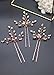 fxmimior Bridal Hair Accessories Pearl Crystal Hair Pins Hair Clips Bobby Pin Wedding Party Evening Headpiece Head Wear (pack of 3) (rose gold)