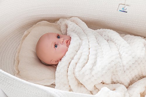 ICEBLUE Spacious Soft Moses Basket Cradle Bedding Set Nursery Storage Basket Toy Basket Baby Shower gift set (gender-neutral)