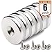 DIYMAG 6 Pack 1.26”D x 0.2”H Neodymium Disc Countersunk Hole Magnets. Strong, Permanent, Rare Earth Magnets,with 6 Screws