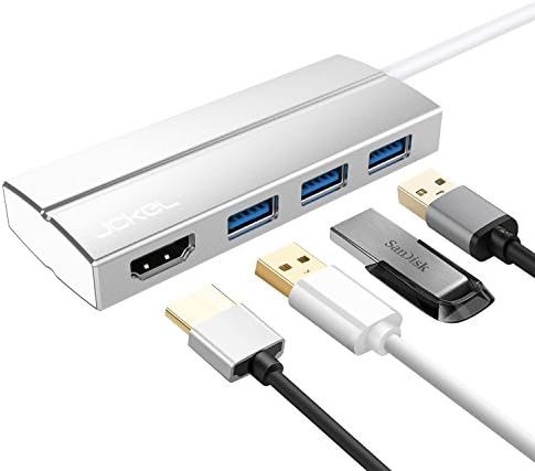 USB C Hub, Type C Hub to HDMI, 4-in-1 Aluminum with HDMI 4K Adapter, 3 USB 3.0 ports, for 2015/2016 MacBook Pro, Google Chromebook and more Type C Devices