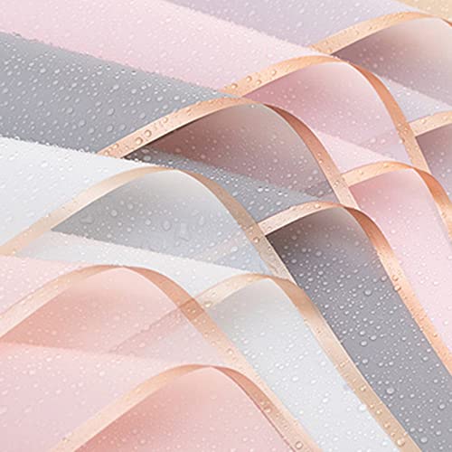 Joojus Double Sided Gold Edge Waterproof Flower Floral Wrapping Paper Gift Packaging Florist Bouquet Wraps DIY Crafts for Wedding, 15 Sheets 22.8X 22.8 inch 5 Colors