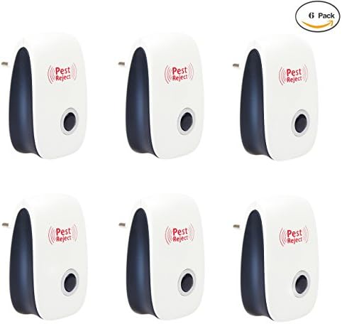 Amigo Global Pest Control Ultrasonic Repellent- Electronic Plug In Pest Repeller Repellent For Mice Mosquitoes Cockroaches Ants Rodents Flies Bugs Spiders Non-toxic 6 Pack