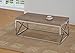 Reclaimed-Look/Chrome Metal Cocktail Coffee Table, Dark Sonoma