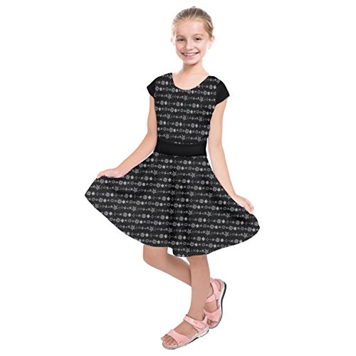 PattyCandy Girl's Celestial Sky Galaxy Art Kids Short Sleeve Dress,Size:2-16