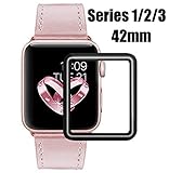 For Apple Watch Screen Protector 42mm, For iWatch Tempered Glass Screen Protector, Anti-Scratch Full Coverage 3D Curved Edge Glass Screen Film for Apple iWatch 42mm Series 1/2/3