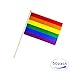 Rainbow Gay Pride Stick Flag,50 Pack Hand Held Small LGBT Flags Banners With Wood Stick,Decorations Supplies For Mardi Gras,Gay Pride,Rainbow Pride Party,Festival Events Celebrations
