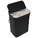 SONGMICS Laundry Hamper with Lid, Bamboo Laundry Basket with Liner Bag, Foldable Storage Hamper with Handles in Bedroom Laundry Room, 72L, Black ULCB10H