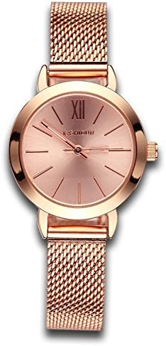 Women's Watches Rose Gold Luxury Casual Quartz Watch Lady Simple Design Classic Fashion Business Dress Wristwatch with Small Dial Mesh Alloy Steel Bracelet