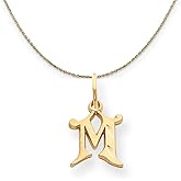 The Black Bow 14k Yellow Gold, Isabelle, Mini Letter M Initial Necklace