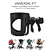 Stroller Cup Holder with Hook, Universal Cup Holder for Pushchair, Bike, Wheelchair, 360 Degrees Rotation Anti-Slip and Adjustable