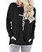 ZILIN Women's Casual Letter Print Crewneck T-Shirt Long Sleeve Tunic Tops Sweatshirt with Pockets