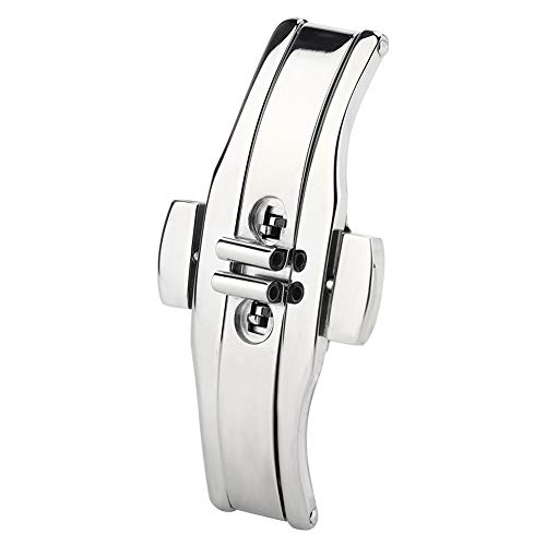 Men's and Women's Butterfly Clasp Replacement Watch Clasp Polished Snap Clasp + Polished Butterfly Buckle, Replacment Stainless Steel Push Button Buckle Deployment Butterfly Clasp, Metal, Carnelian