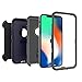 OtterBox Defender Series Screenless Edition Case & Holster for iPhone X/Xs (Renewed) - Stormy Peaks (Agave Green/Maritime Blue)