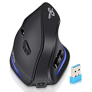 ECHTPower Vertical Ergonomic Mouse Wireless,Rechargeable Optical USB Mouse for Laptop/Desktop/PC/Macbook with 1000/1600…