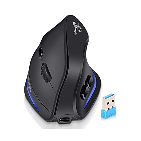 ECHTPower-Vertical-Ergonomic-Mouse-WirelessRechargeable-Optical-USB-Mouse-for-LaptopDesktopPCMacbook-with-100016002400-DPI6-Buttons ECHTPower Vertical Ergonomic Mouse Wireless,Rechargeable Optical USB Mouse for Laptop/Desktop/PC/Macbook with 1000/1600…