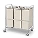 Simple Trending 3-Bag Laundry Hamper Sorter Cart with Heavy Duty Rolling Wheels and Removable Bags, Chrome