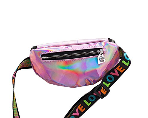 Kids Holographic Fanny Pack Sports Hiking Running Purse Waist Pack Belt Bum Bag